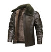 Men's Winter Leather Coat with Fleece Lining in Black - Men's Fashion Outerwear Image
