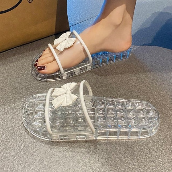 Crystal Clear Non-slip Women's Summer Flip-flops, PVC, Size 35-40, Vacation & Home Footwear
