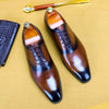 British Lace-Up Oxford Shoes - Genuine Leather in Black, Brown, or Gray for Men - Business & Casual Wear with Comfortable, Durable Rubber Sole