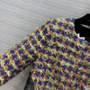 Chic Patchwork Woven Jacket with Fragrance Pattern in Picture Color - Premium Polyester - Celebrity Style - Small to Large Sizes