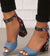 Chic Embroidered Chunky Heel Sandals in Blue - Women's High Heel Sandals for Fashionable Outfits