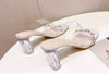 Sparkling High Heel Sandals with Rhinestone and Crystal Details for Women, Glamorous Party and Wedding Shoes