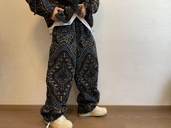Men's Stylish Seaside Casual Loose Beach Pants with Flower Print Pattern