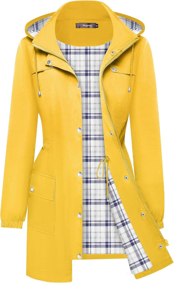 Stylish Women's Anorak - Windproof & Waterproof Coat in Wine Red, Navy Blue, Light Gray, Yellow, and Black - XS-XXL Sizes