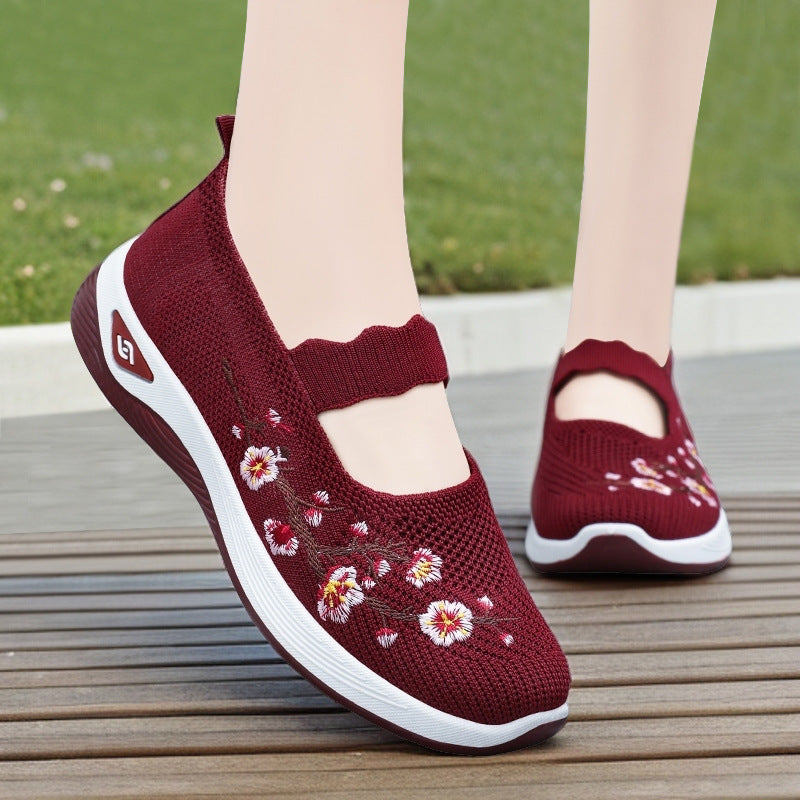 Fashion Embroidery Women's Breathable Casual Shoes