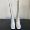 Chic Autumn High Heel Boots with Square Toe and Side Zipper in Milky White – Women's Fall Fashion Footwear