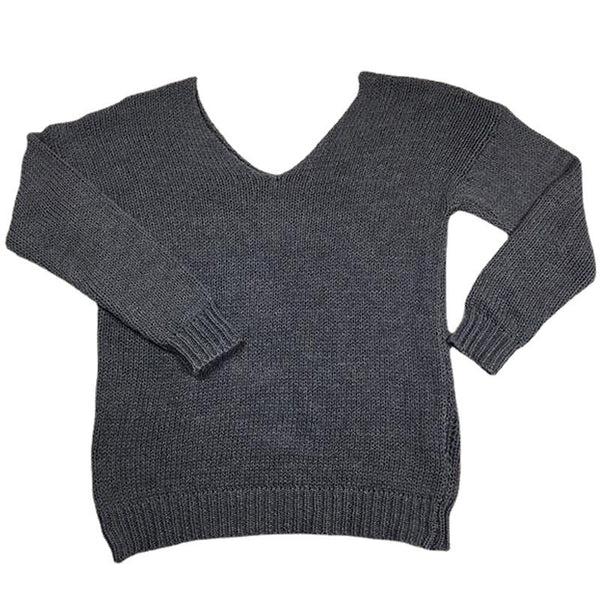 Cozy Off-Shoulder Long Sleeve Women's Sweater in Khaki Gray - Winter Fashion Pullover
