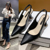 Elegant Pointed High Heel Stiletto Sandals in Black, Apricot, or Beige - Women's Formal Luxury Footwear