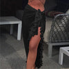 Women's Beach Chiffon Lace Skirt in Red | Sun-Proof Polyester Summer Wear - Women's Fashion Choice