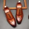 Men's British-Style Lace-Up Leather Shoes, Black/Brown, Business/Formal Wear, Breathable, Premium Quality