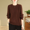 Cozy Plus Size Western Style Pullover Sweater in Viscose Fiber - Black, Dark Khaki, Ginger Yellow