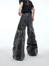 Vintage Loose Distressed Jeans, Comfortable Men's Retro Denim, Straight Cut Cotton Pants