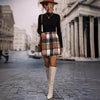 Chic Checkered Skirt in Amber - Women's Urban Style Fashion
