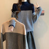 Chic Half Turtleneck Pullover Sweater in Blue - Comfortable and Trendy Style for Women