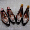 Handcrafted Men's Leather Boots with Durable Cowhide Soles in Custom Colors