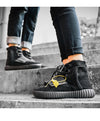 Men's Noctilucent High-Top Winter Sneakers - Black Warrior & Gray. Warm, Durable, & Stylish. Ideal for all weather conditions.