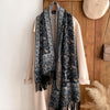 Vintage Paisley Jacquard Scarf in Ethnic Style, Polyester, Winter Accessory