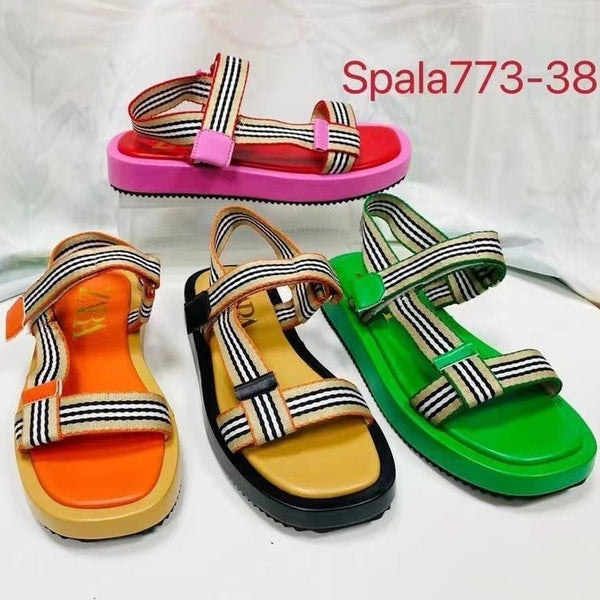 Women's Open-Toe Sandals with Velcro Strap in Vibrant Colors and Chic Square Head Design for Stylish Comfort