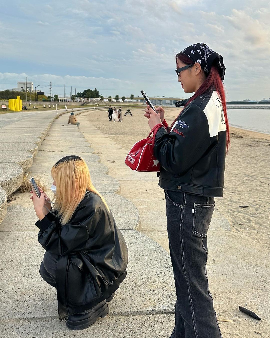 Same Color Matching Biker's Leather Jacket