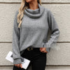 Women's Versatile Loose Sweater in Gray, Apricot, and Pink