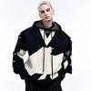 Men's Black & White Embroidered Two-Piece Hoodie for Stylish Comfort