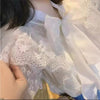 Chic Apricot Lace Top with Elegant Bow Detail - Women's Fashion