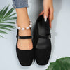 Women's Black Embroidered Low-Cut Flat Shoes for Casual Outings - Sizes 35-43