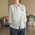 Pure Cotton Embroidered Cardigan in White and Blue - Elegant and Comfortable Women's Shirt with Stylish Embroidery. Sizes: M-3XL.