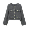 Stylish Round Neck Women's Coat in Various Colors - Long Sleeve Polyester Outerwear for Women