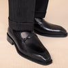 Men's Leather Shoes for Spring & Autumn, Versatile Style, High Wear Resistance, Square Toe, Rubber Sole, Sizes 38-45
