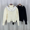 Trendy Furry Halter Sweater in Noir Black, 3D Stereo Pattern, Fall/Winter Fashion Piece