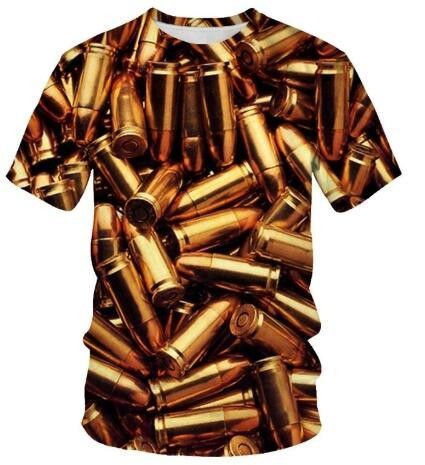 Bullets Plus Size Men's T-Shirts New Short Sleeve Sweatshirts