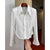 French Waist Slim Fit Blouse in Black or White, Professional Attire Women Workwear