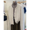 Stylish Thickened Velvet Cardigan - Women's Short Raccoon Wool Sweater