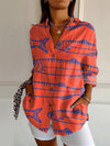 Chic Summer 3D Floral Printed Long-sleeve Top for Women
