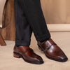 Elegant British Style Square Toe Leather Shoes in Black and Brown for Men