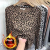 Chic Leopard Print Long Sleeve Top in Khaki - Versatile and Stylish Women's Shirt