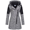 Warm Woolen Thermal Trench Coat with Oblique Zipper - Various Colors