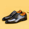 Classic British Lace-Up Oxford Shoes in Genuine Leather - Black/Brown/Gray, Men's Business Fashion with Comfortable Rubber Sole, Pointed Toe & Low Heel.