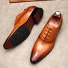 Classic Men's Black Leather Lace-up Dress Shoes - Elegant & Comfortable, Low-Top Design, Slip-Resistant Rubber Sole