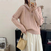 Women's Chic Cable-Knit Half-Zip Pullover Sweater in Various Colors