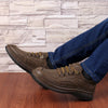 Men's Casual Cowhide Leather Outdoor Shoes, Lace-Up Design, Solid Color Pattern, Business Leisure Style