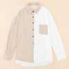 Elegant Single-Breasted Women's Shirt in Autumn Fashion - White and Khaki Variants