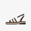 Chic Retro-Styled Women's Chunky Heel Sandals in Premium cowhide, pigskin lining, rubber sole. Stylish and comfortable footwear for ladies.