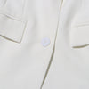 Chic Patchwork Slim-Fit White Jacket for Women - Drawstring Style