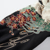 Men's Nine-tail Fox Embroidered Black Hooded Top - Trendy Casual Wear for Teenagers and Young Adults, High-Quality Cotton.