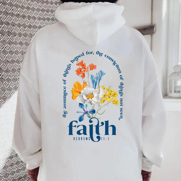 Christian Aesthetic Hoodie with Inspiring Bible Verse Print in Grey - Women's Fashion Pullover.