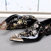 Elegant Gold Leather Pointed-Toe Men's Casual Shoes, Top Layer Cowhide, Sizes 37-44