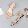 Plus Size Black Roman Strap Flat Sandals for Women. Chic, Comfortable Korean Style with Buckle Closure.