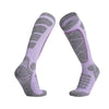Warm Winter Outdoor Sports Cotton Socks in Purple & Blue - Non-Slip, Antibacterial, High-Cylinder Design - Men & Women Skiing Socks